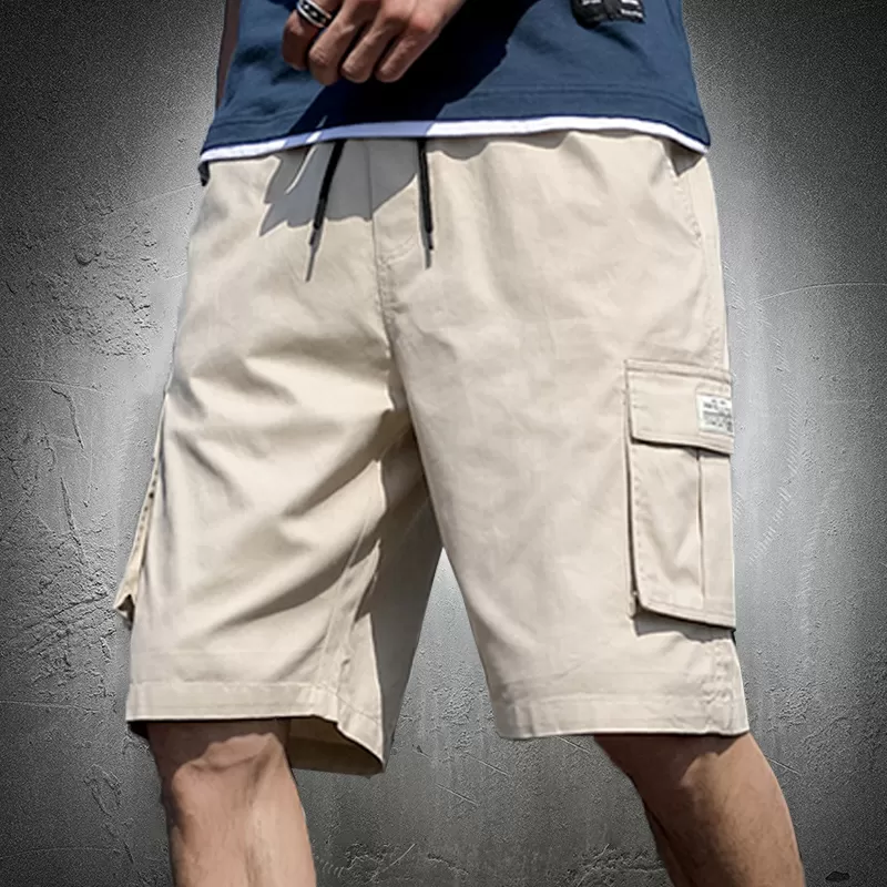 Short cargo couleur unie pour hommes