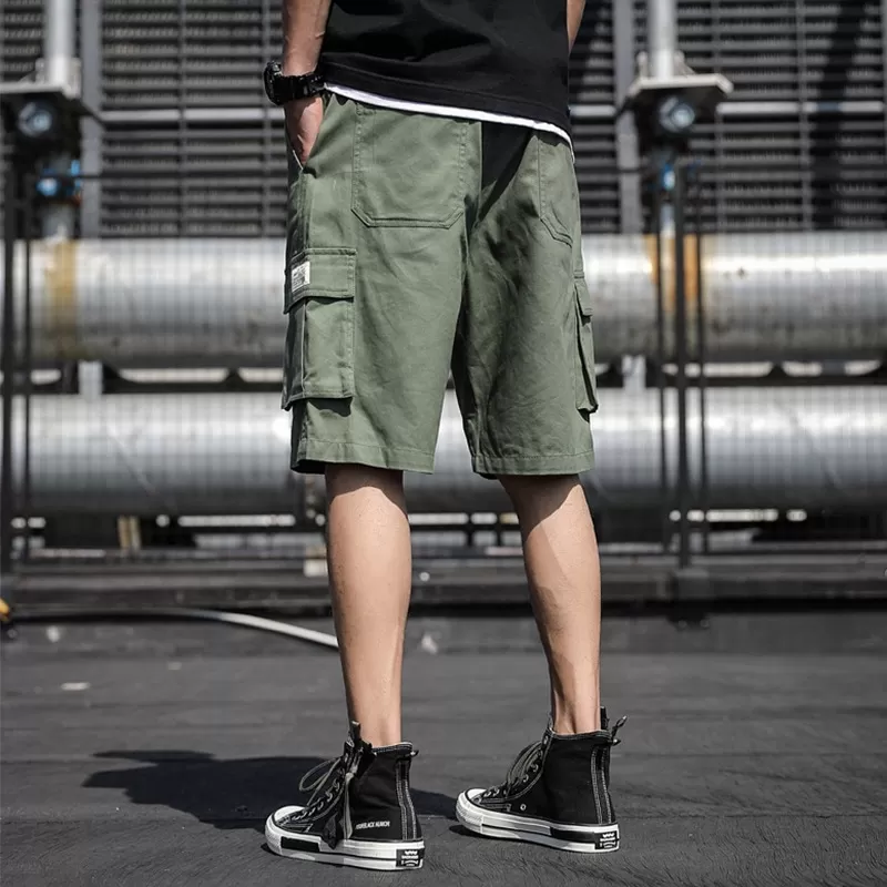 Short cargo couleur unie pour hommes