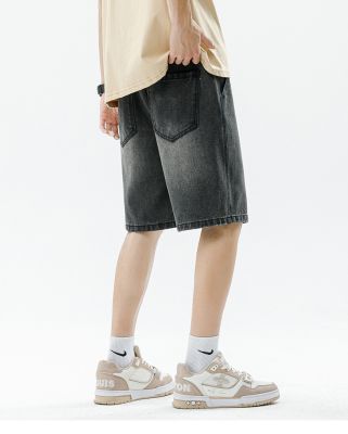  Short en denim ample droit et décontracté pour homme