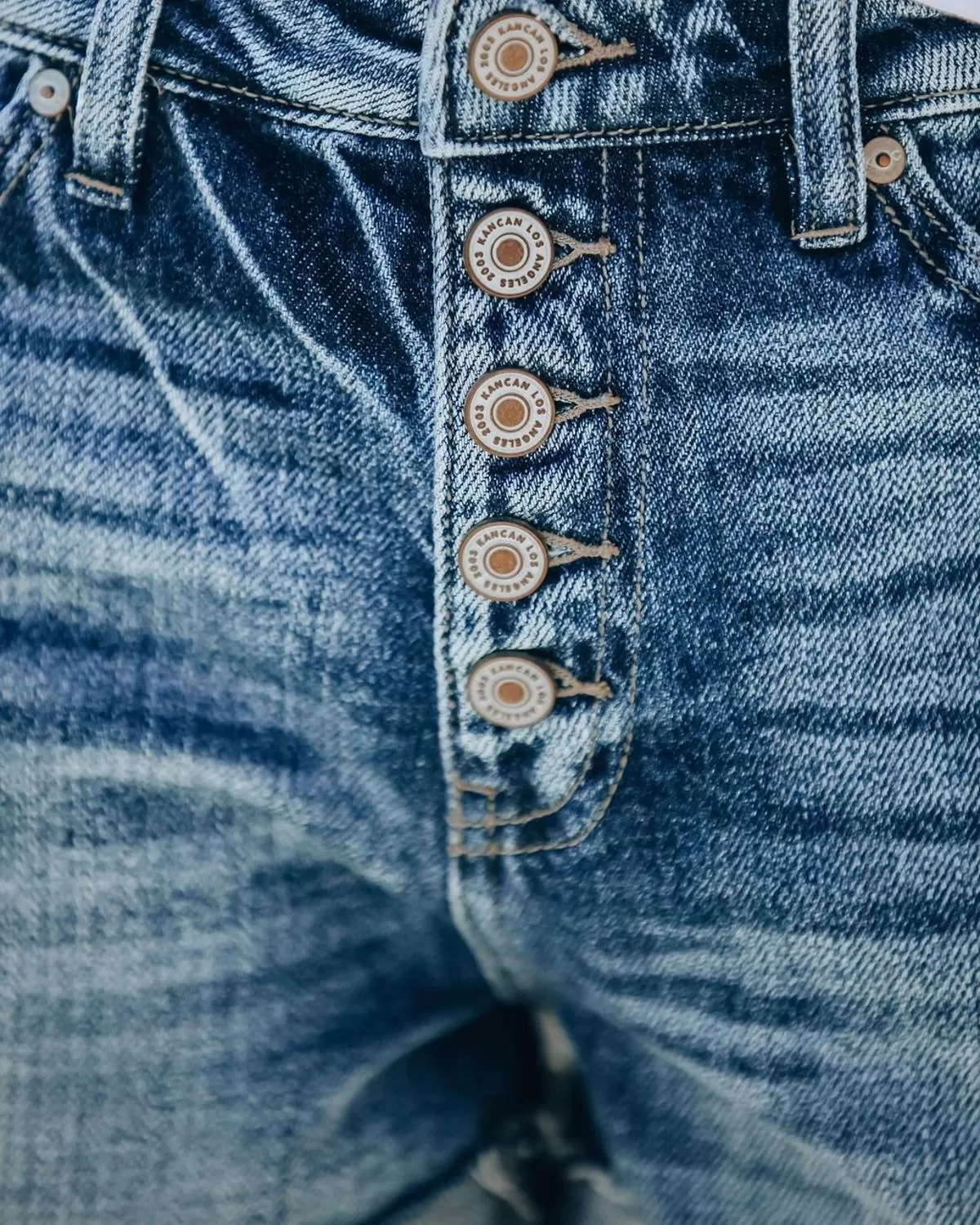 Short en jean fermeture à boutons pour femme