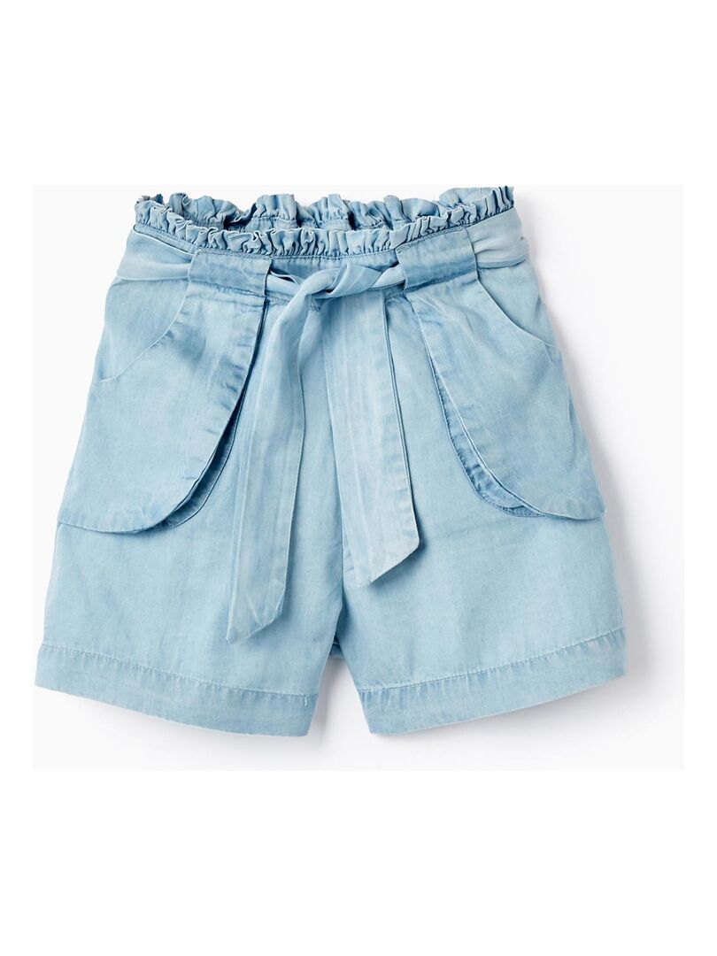 Short En Jean Fin Avec Ruban Pour Fille  MATISSE - Bleu clair