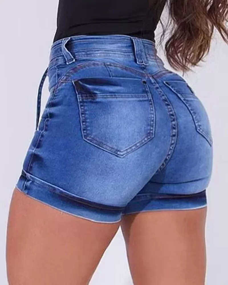 Short en jean moulant pour femme