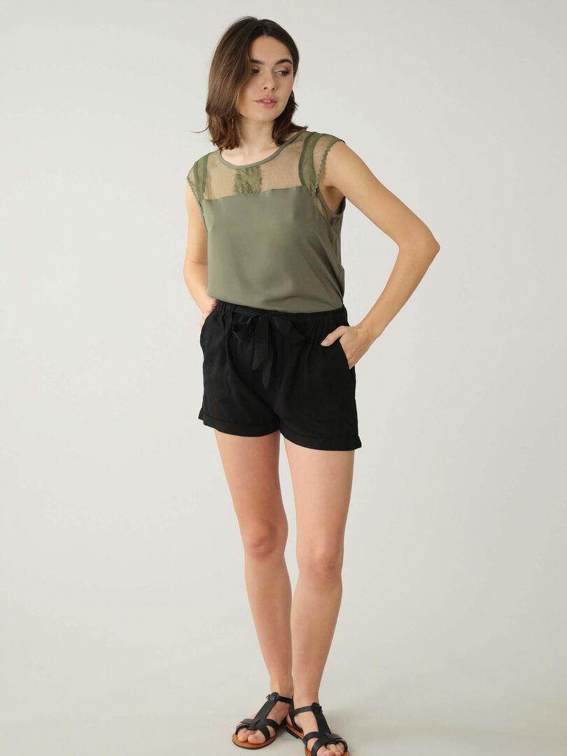 Short en viscose pour femme 'Deeluxe' - Noir