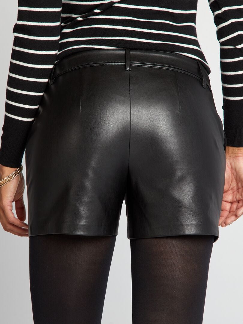 Short grossesse en simili - noir