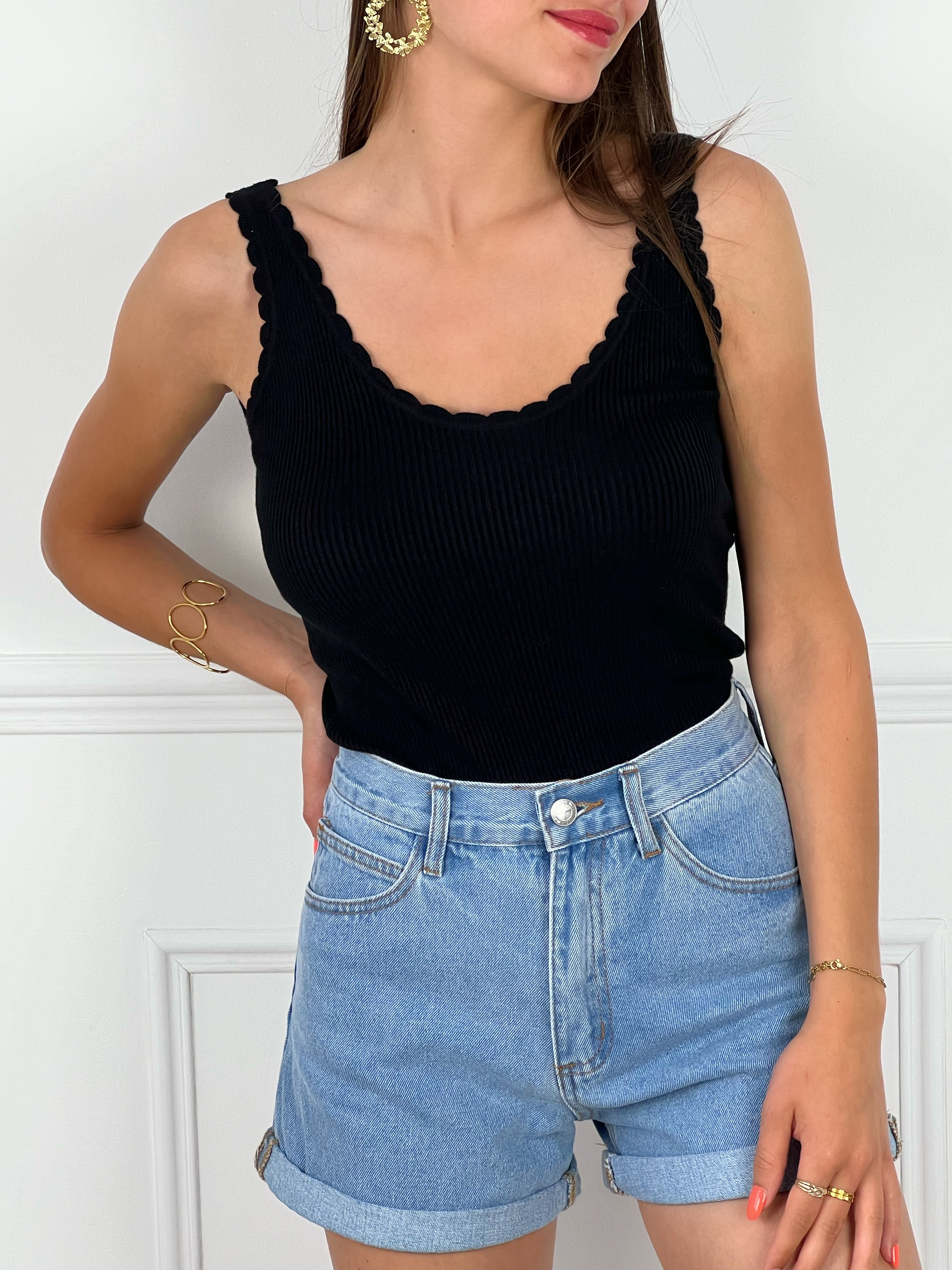 Short Hedi bleu en coton