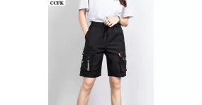 Short long poches cargo pour femme