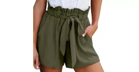 Short taille haute à volants pour femme