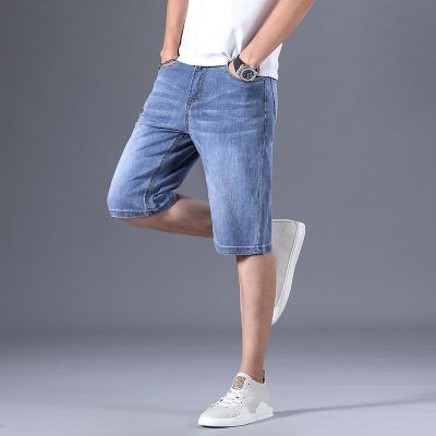 Shorts en jean à coupe droite pour homme