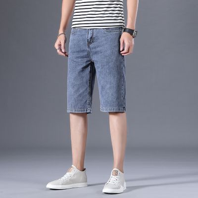 Shorts en jean à coupe droite pour homme