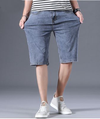 Shorts en jean à coupe droite pour homme