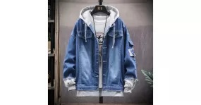 Sweat en jean à capuche pour hommes