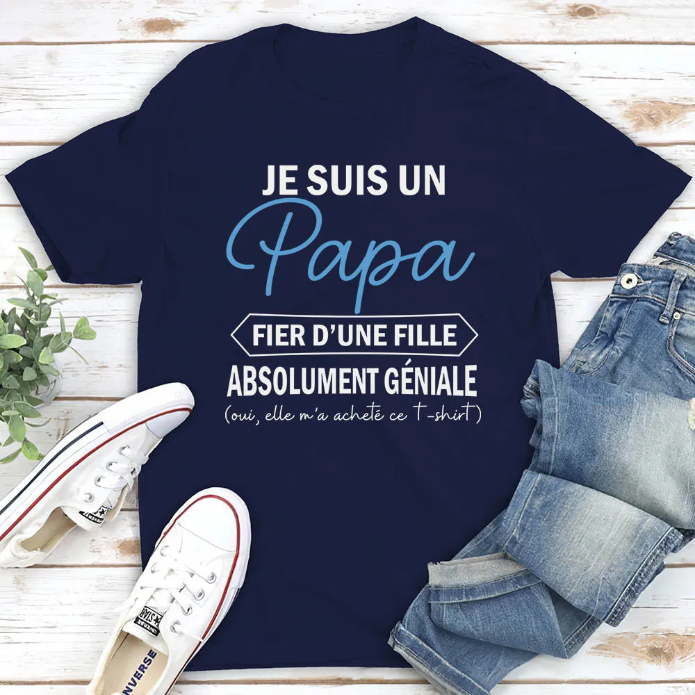 T-shirt Unisexe Personnalisé - Je Suis Un Papa Fier D'un Fils/une Fille