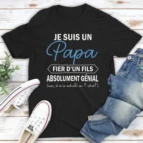 T-shirt Unisexe Personnalisé - Je Suis Un Papa Fier D'un Fils/une Fille