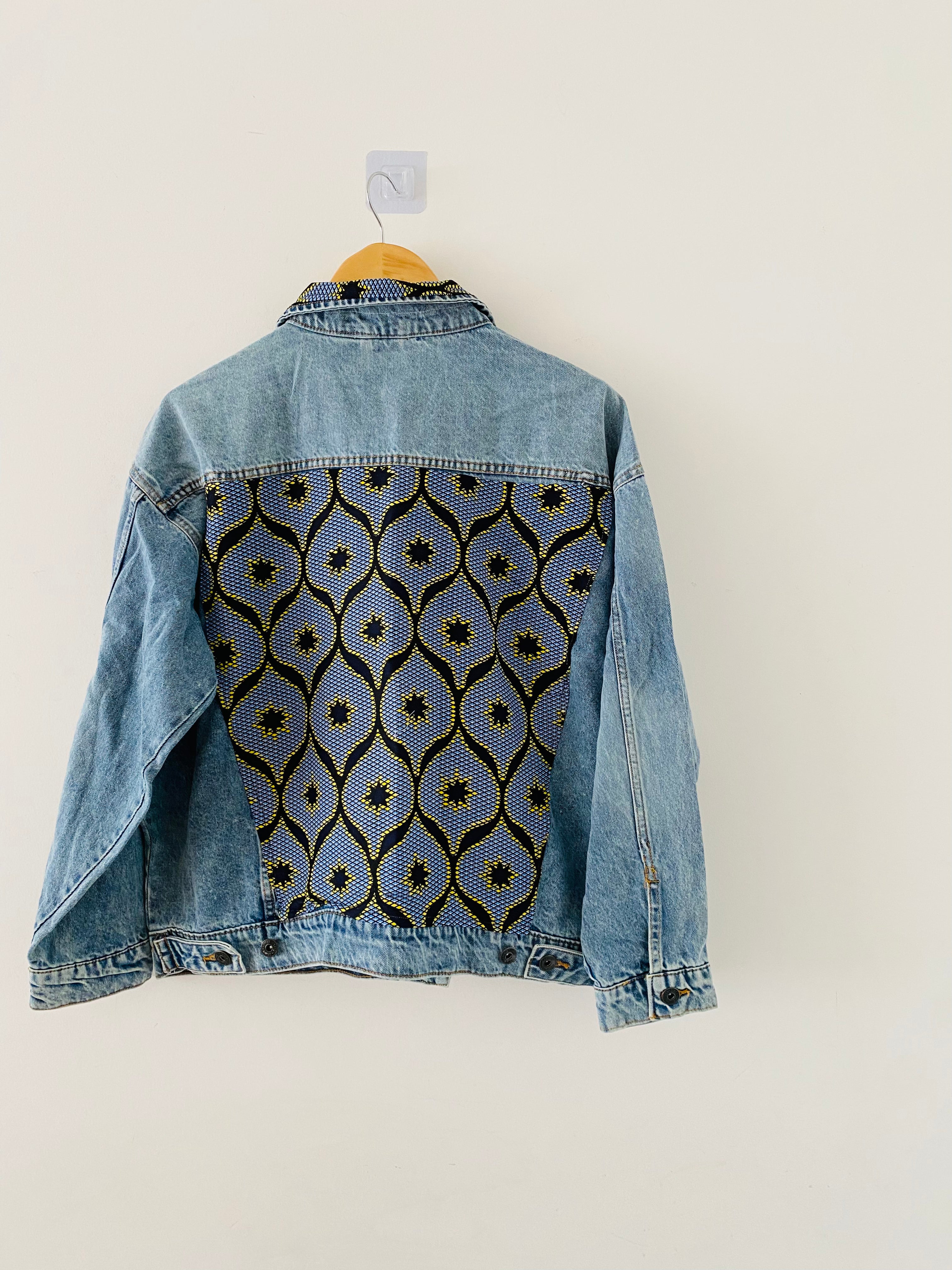 Veste africaine - veste en jean et Wax - Femme