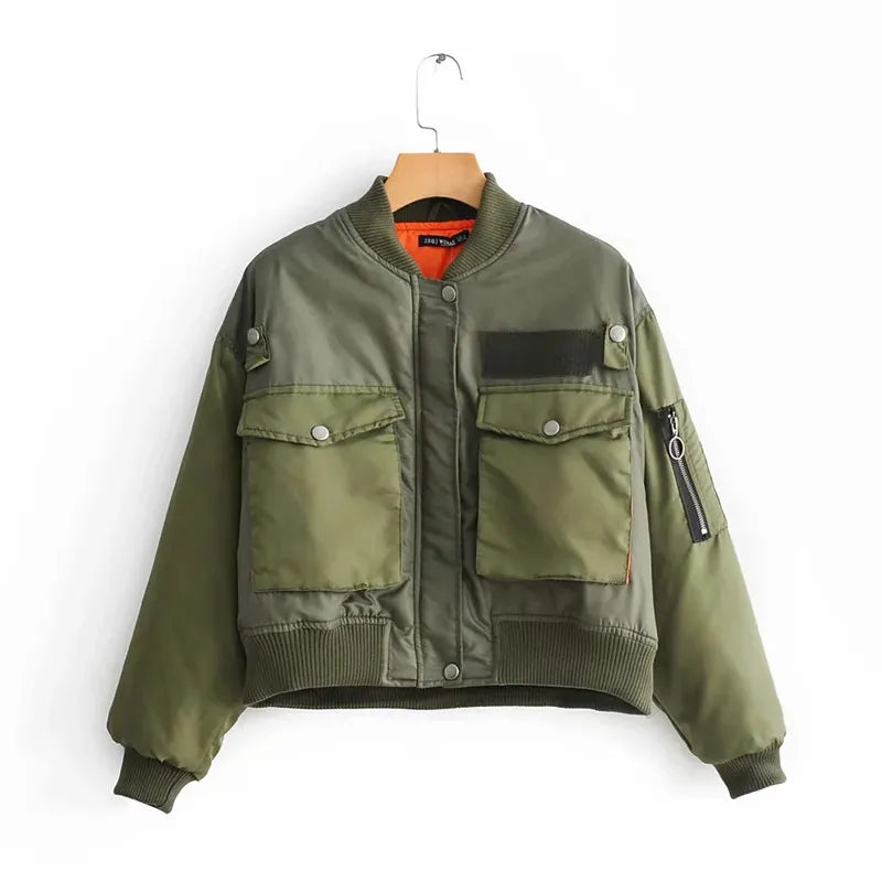 Veste aviateur vert Merodi pour femme