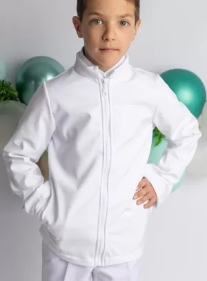 Veste blanche cérémonie garçon manches longues