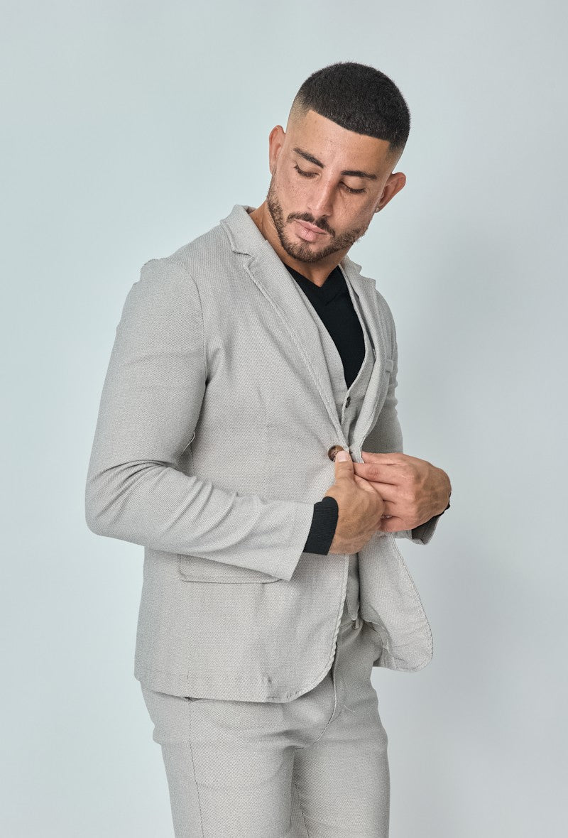 Veste blazer stretch à uni