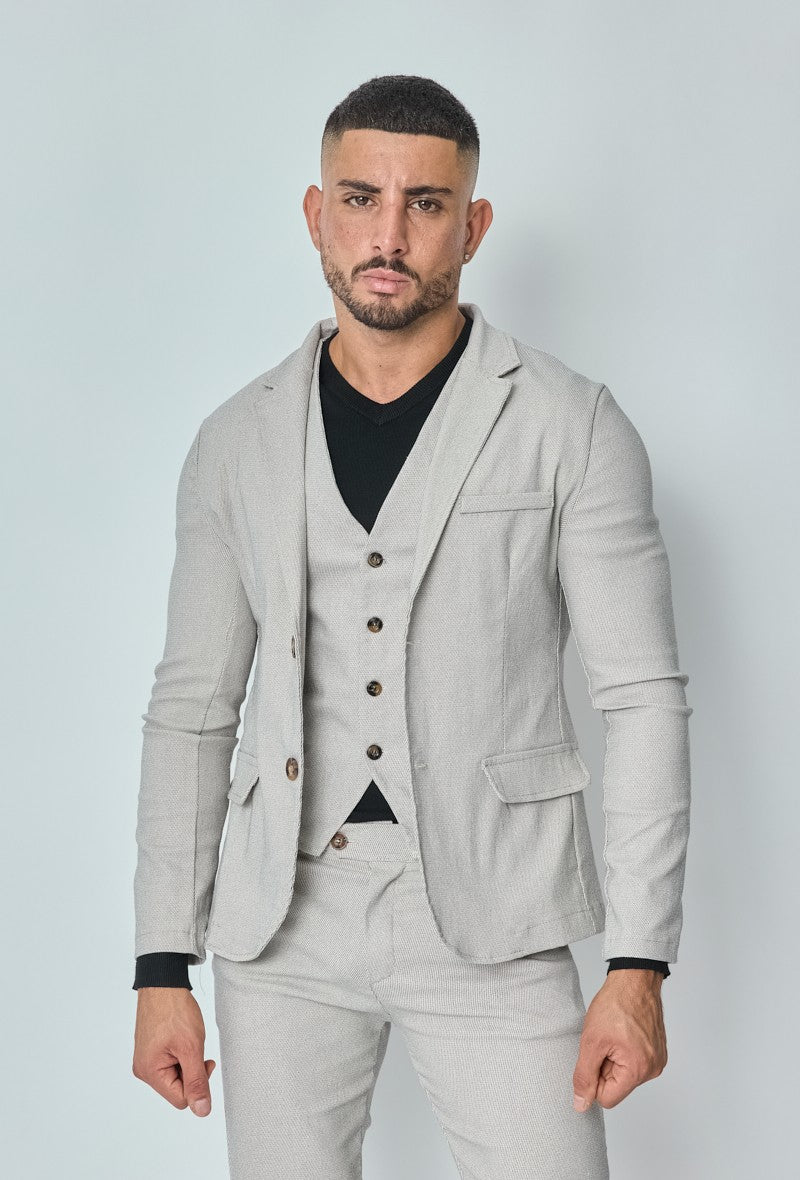 Veste blazer stretch à uni