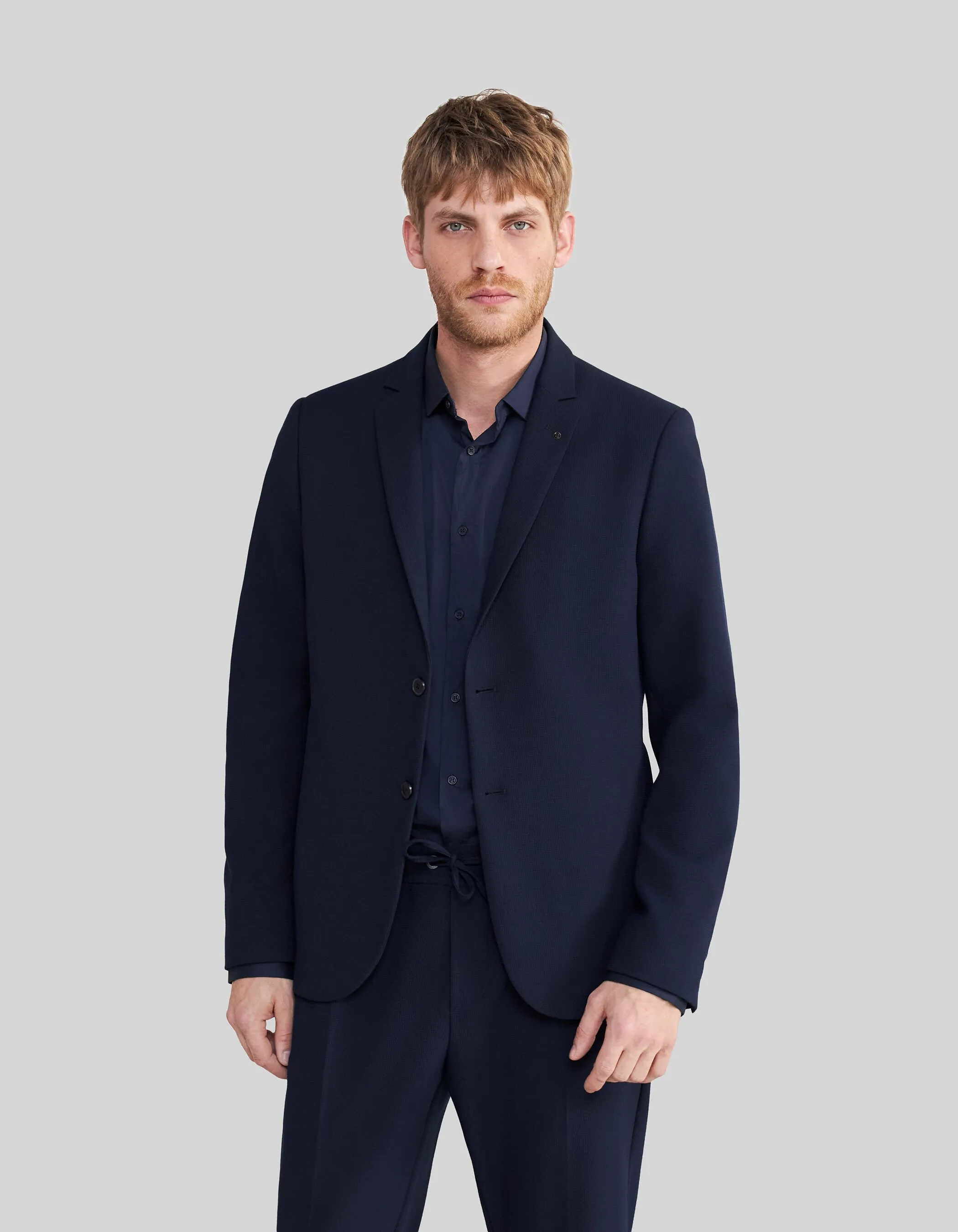 Veste de costume marine seersucker Homme