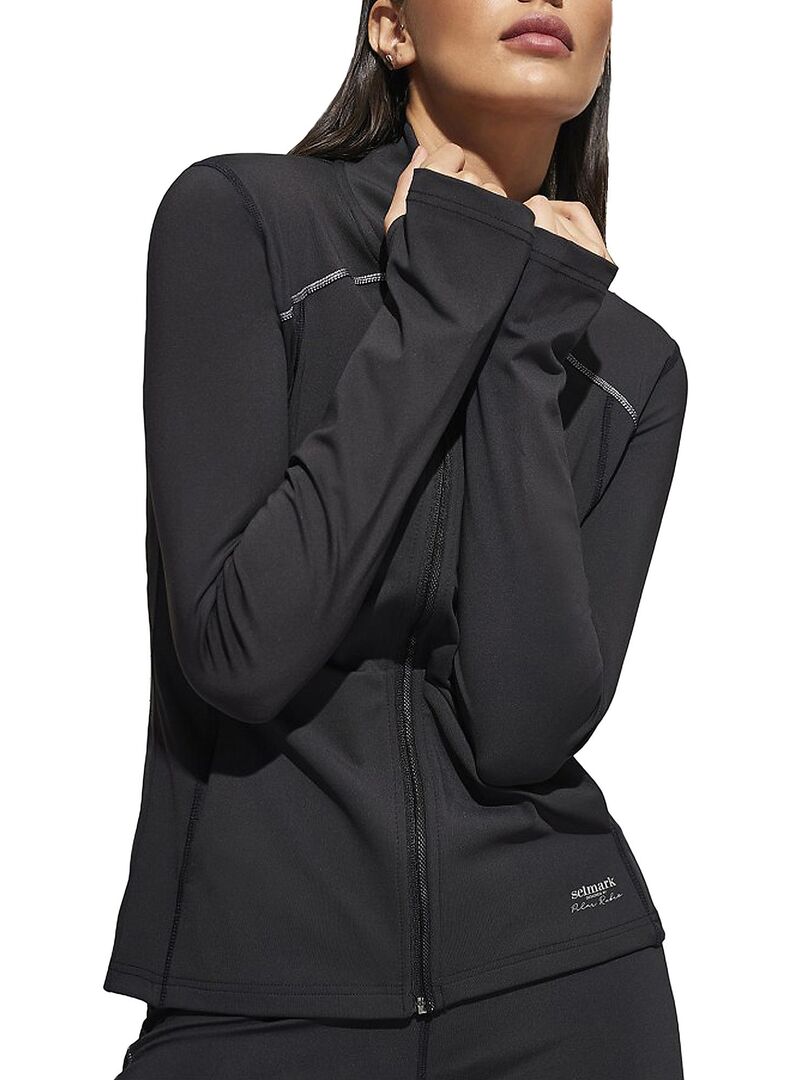 Veste de sport zippée manches longues Tech ST4 - Noir