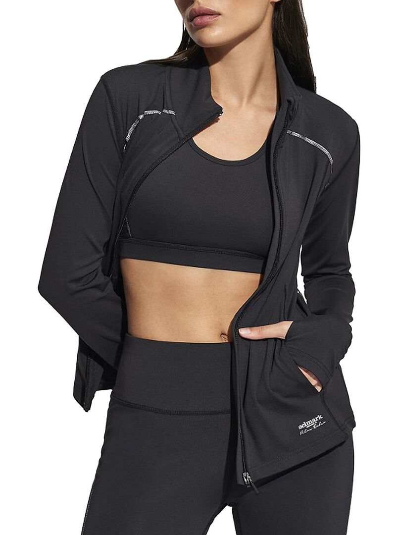 Veste de sport zippée manches longues Tech ST4 - Noir