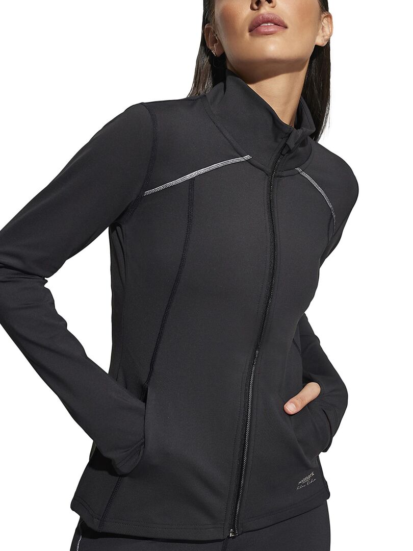 Veste de sport zippée manches longues Tech ST4 - Noir