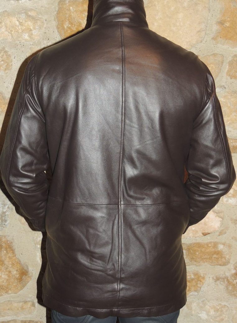 Veste demi longueur en cuir marron foncé pour homme - Vêtements cuir adaptés à votre morphologie - Itinérance Cuir