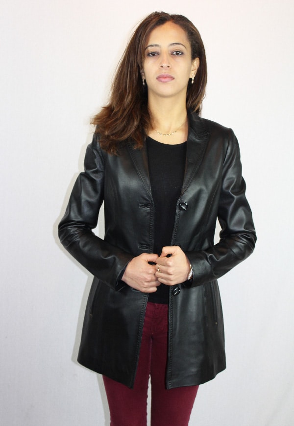 Veste en cuir agneau noir pour femme - Vêtements cuir adaptés à votre morphologie - Itinérance Cuir