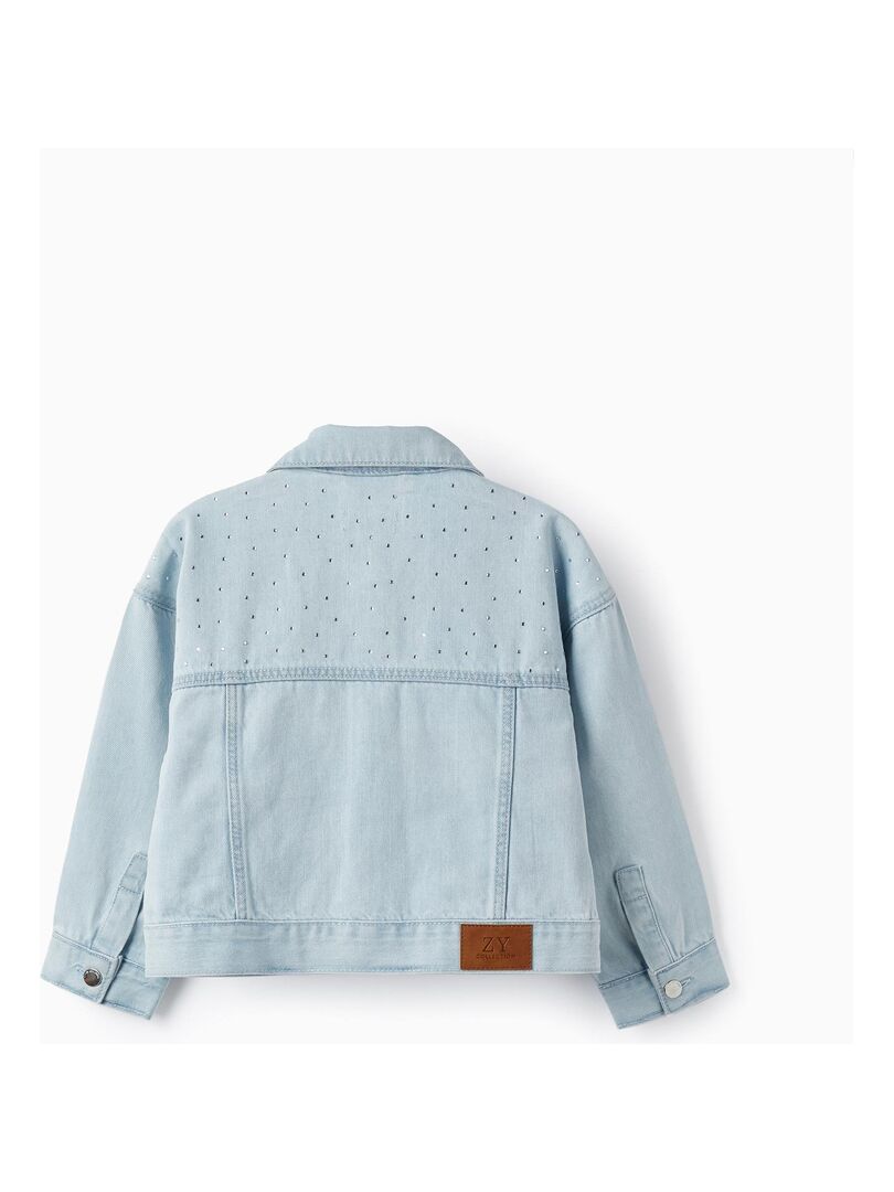 Veste en jean en coton avec des brillants pour fille 'Special Days'  LETS PARTY - Bleu clair