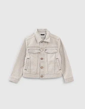 Veste en jean light grey à fines rayures garçon 