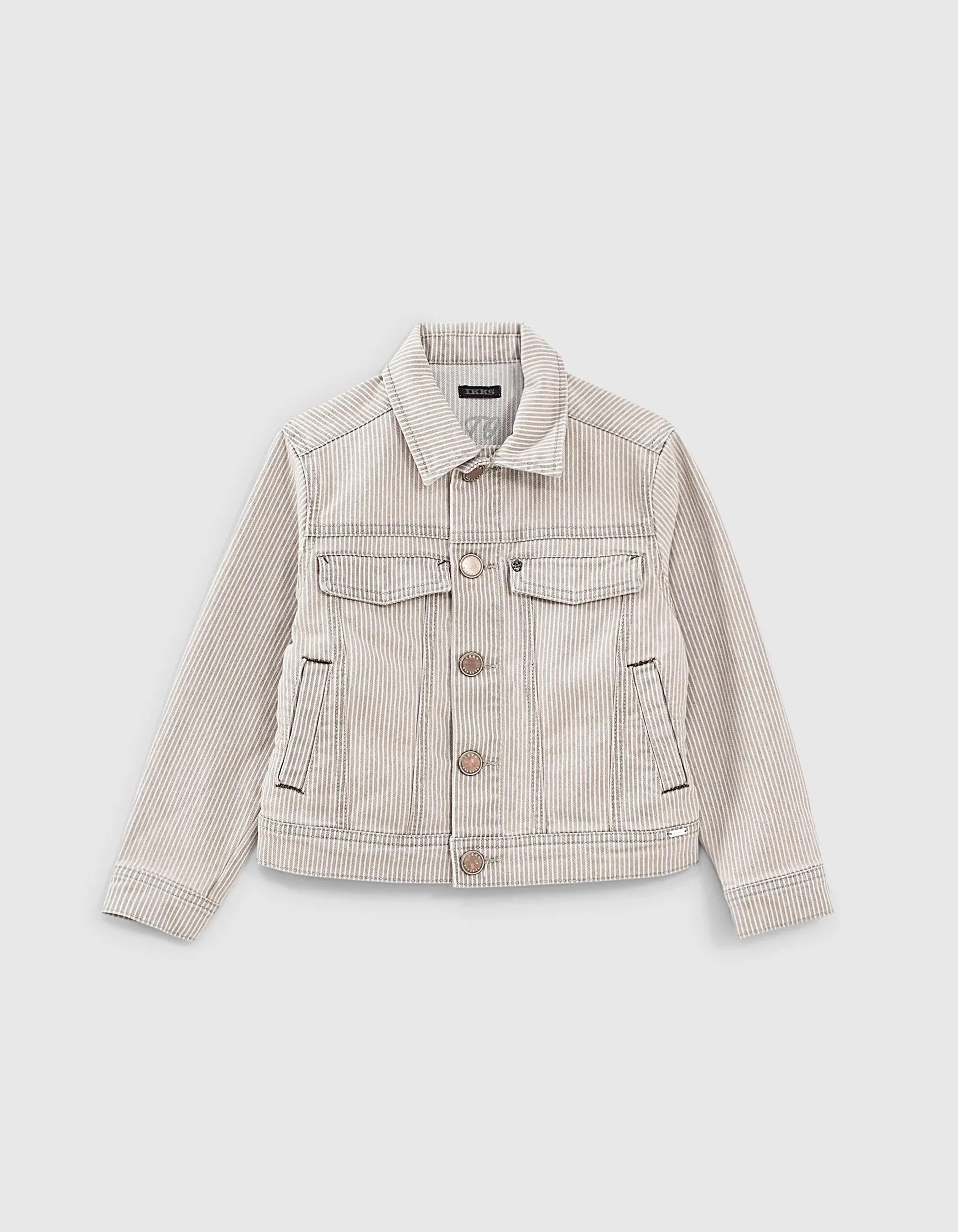 Veste en jean light grey à fines rayures garçon 