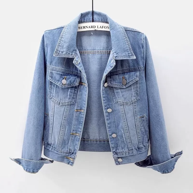 Veste en jean manches longues pour femmes