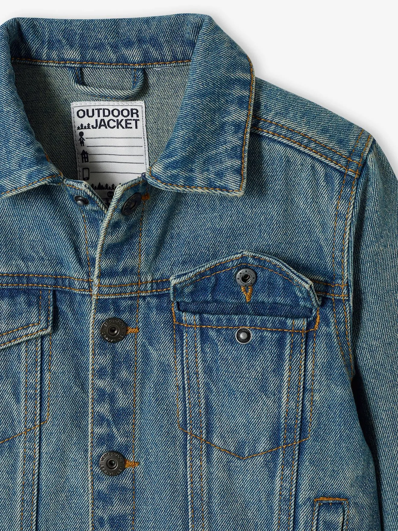 Veste en jean personnalisable garçon denim waterless stone - Vertbaudet