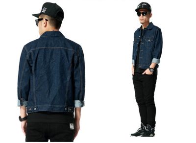 Veste en Jeans Trucker Denim Homme avec Double Poches Avants