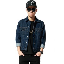 Veste en Jeans Trucker Denim Homme avec Double Poches Avants