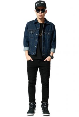 Veste en Jeans Trucker Denim Homme avec Double Poches Avants