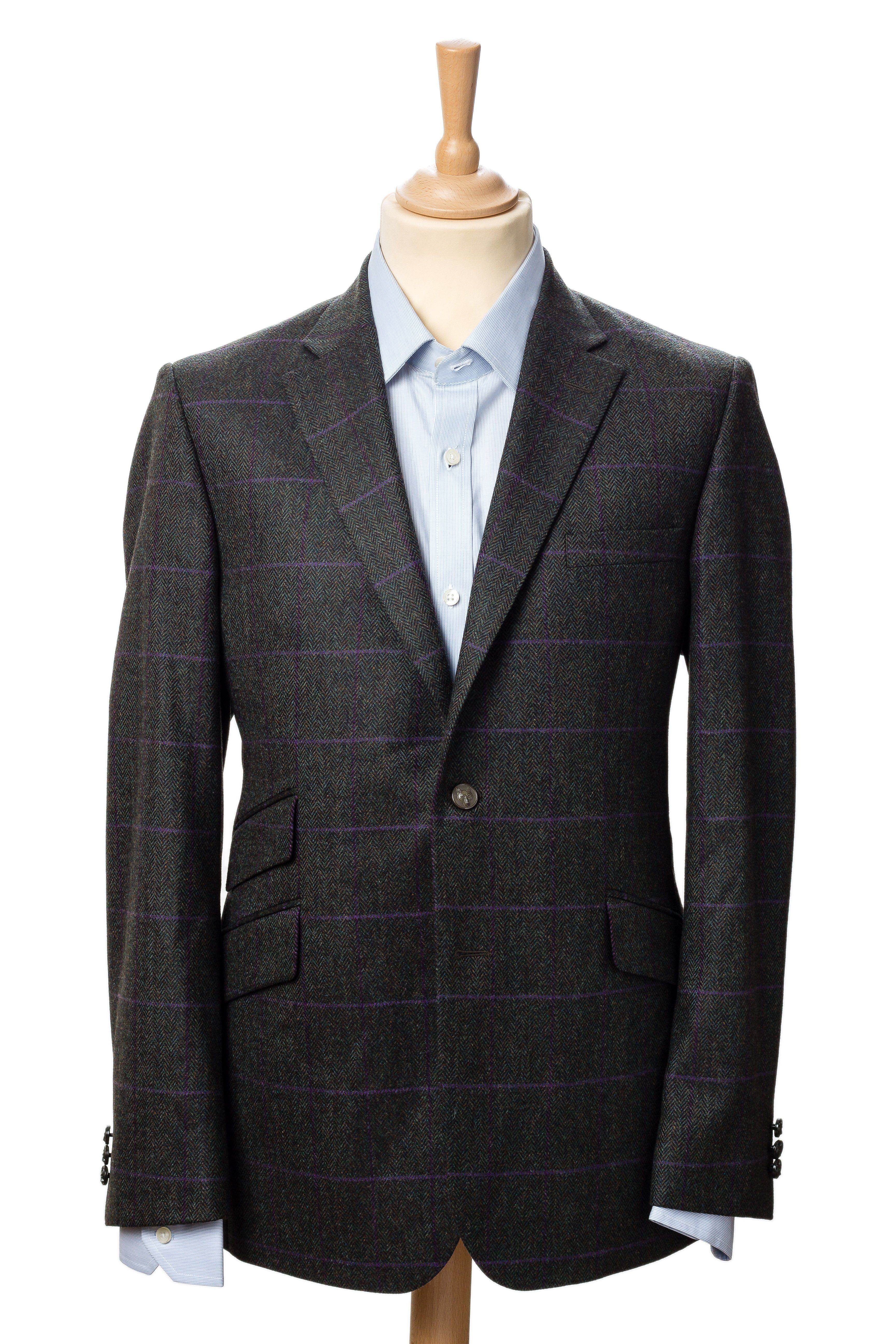 Veste Homme Tweed Vert Bruyère