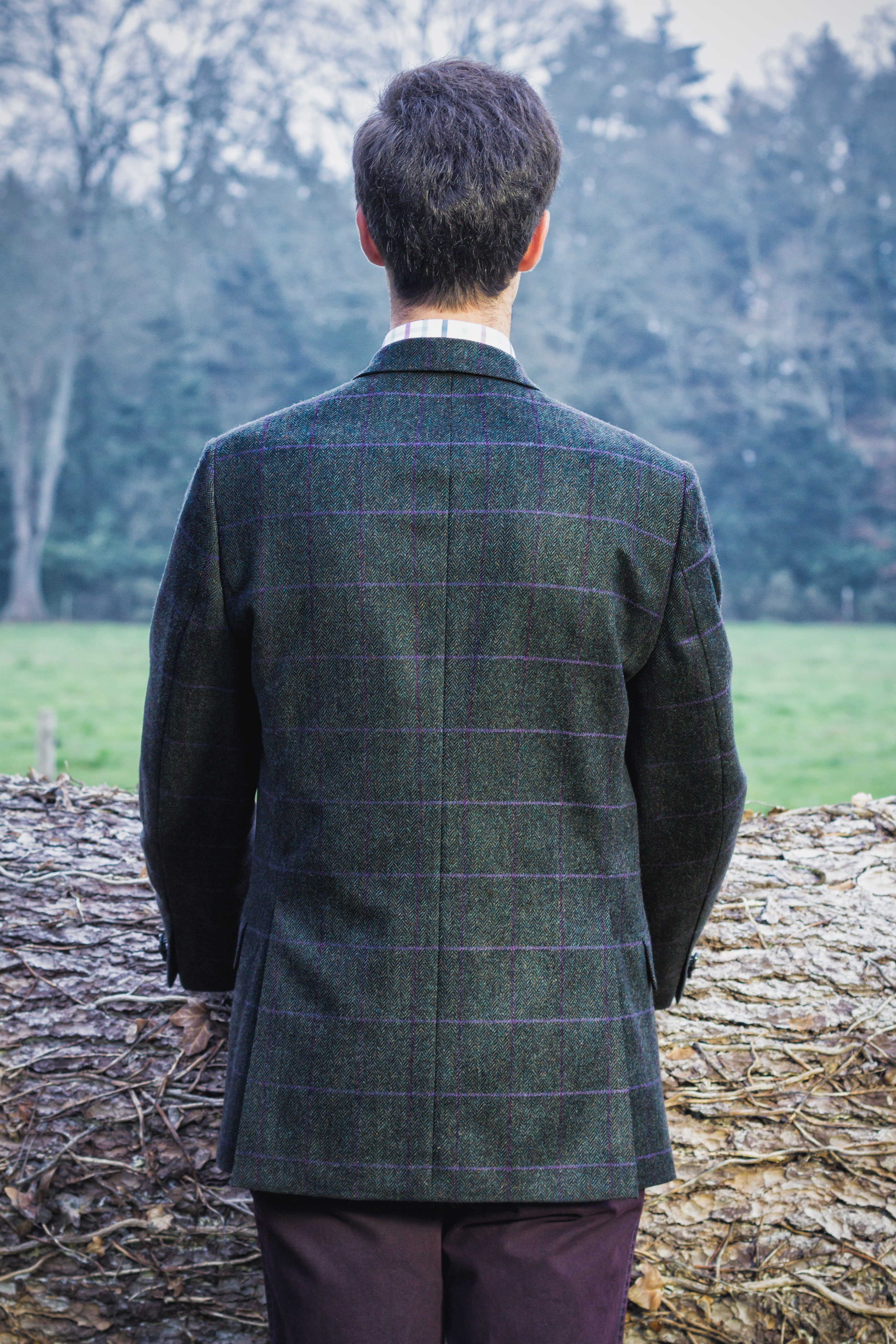 Veste Homme Tweed Vert Bruyère