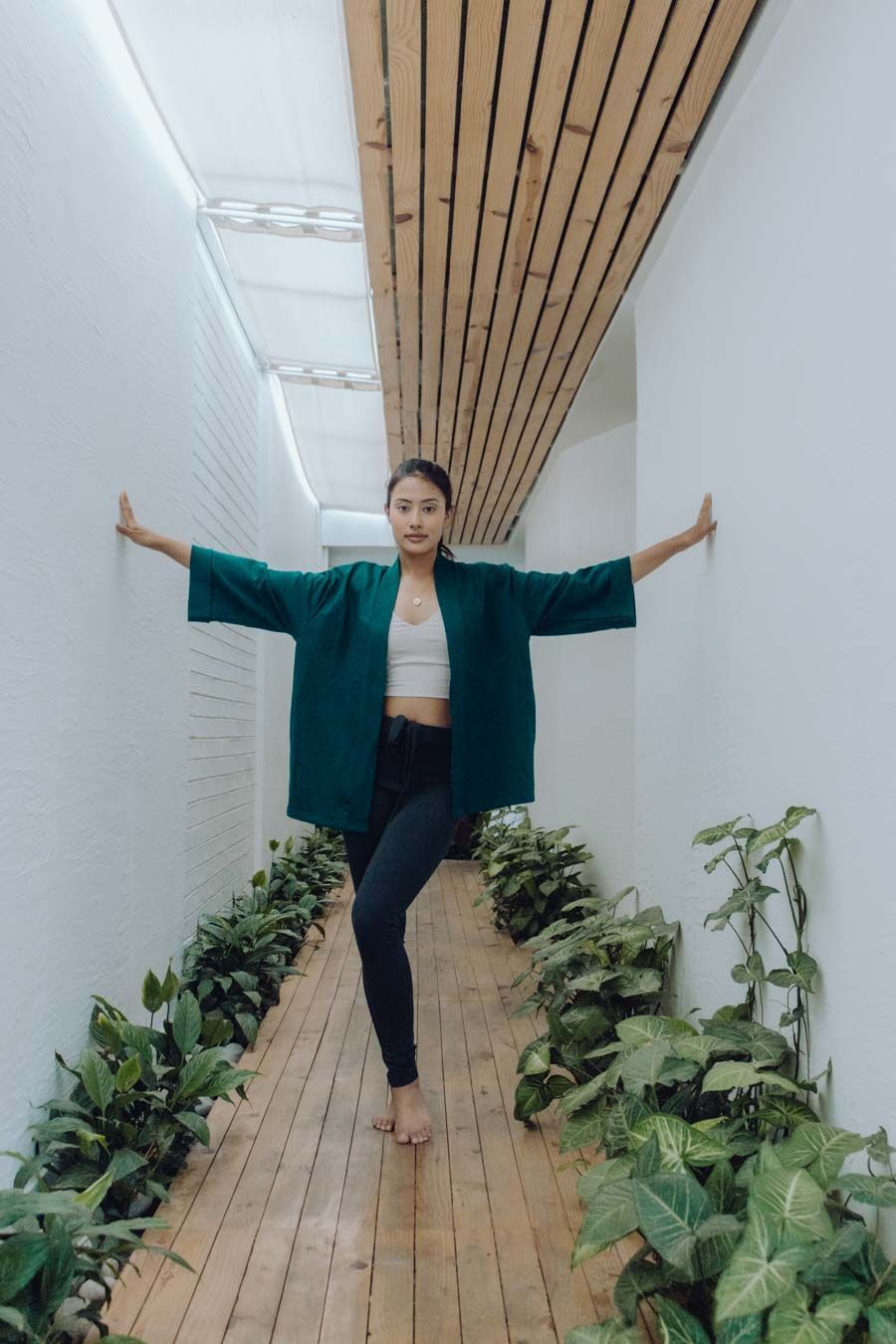 Veste kimono femme | vêtements yoga femme LOKHA EMERALD.