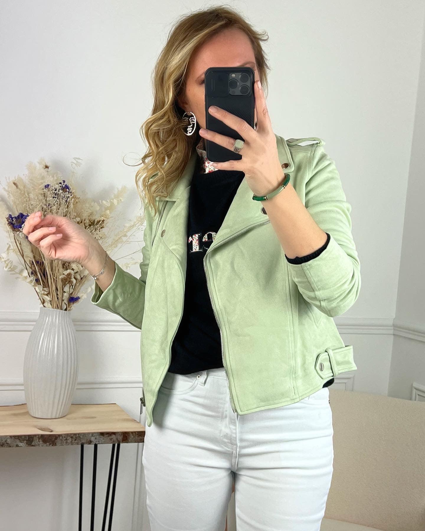 Veste perfecto vert : Laure