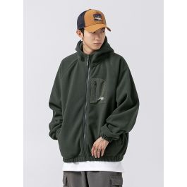 Veste polaire streetwear oversize pour homme avec col relevé