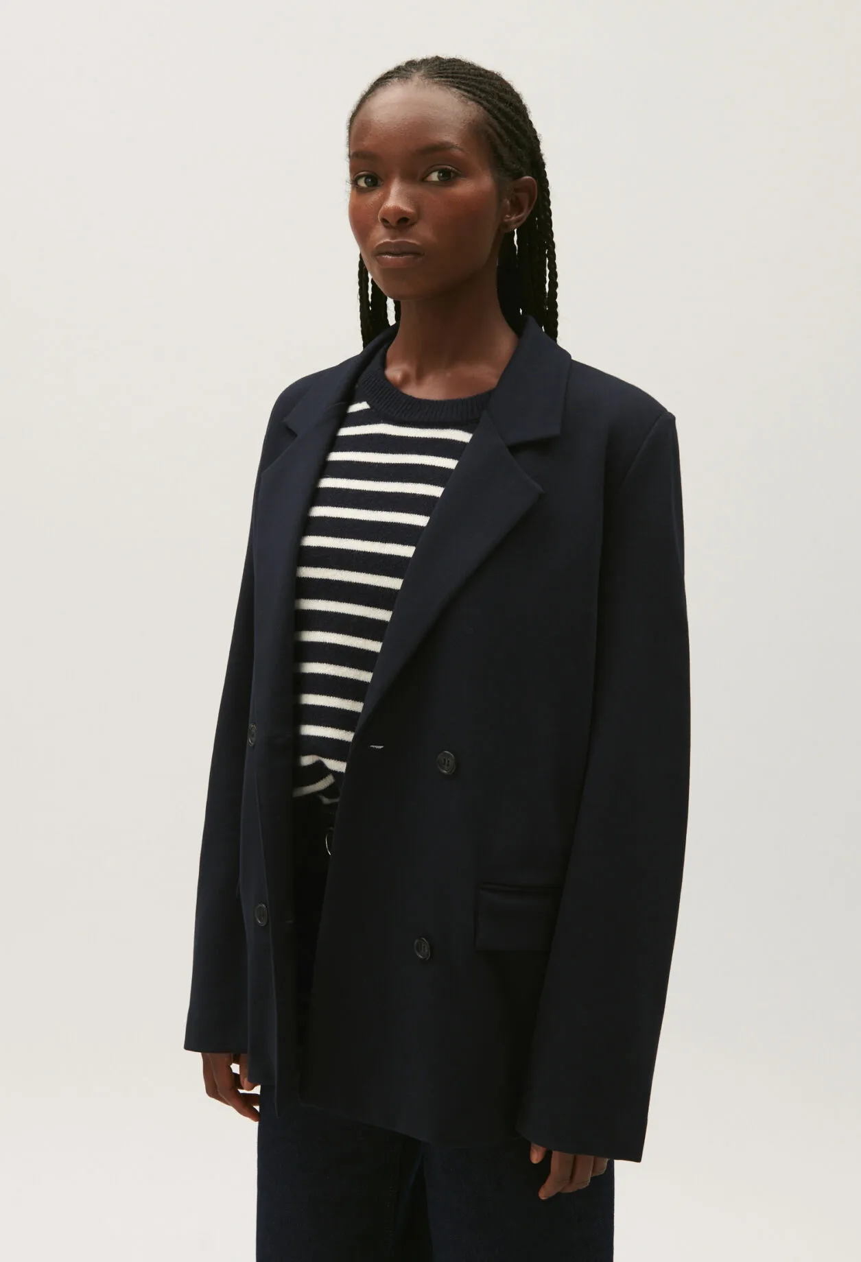 Veste tailleur bleu marine | Claudie FR