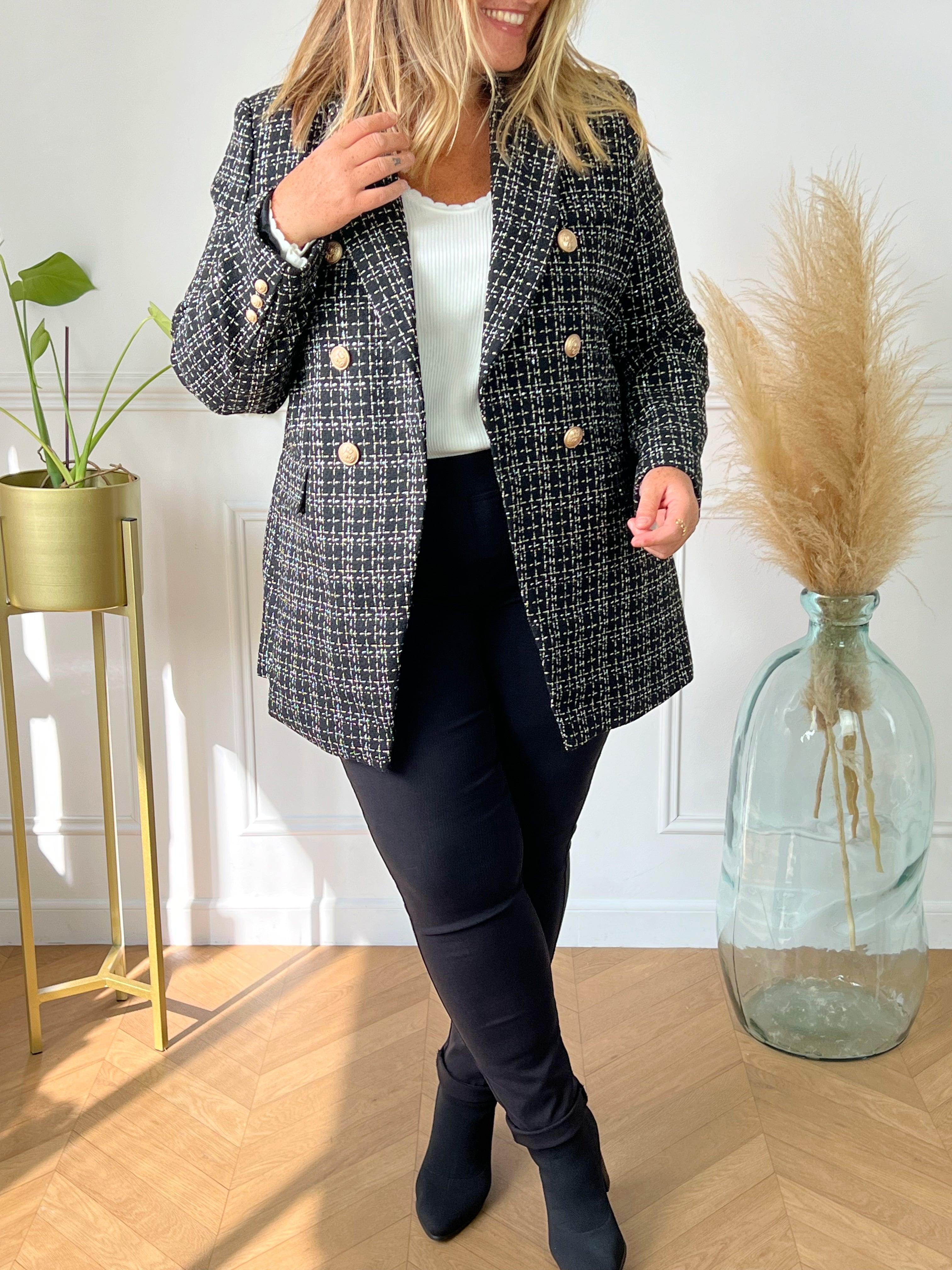 Veste tweed noire : Helene