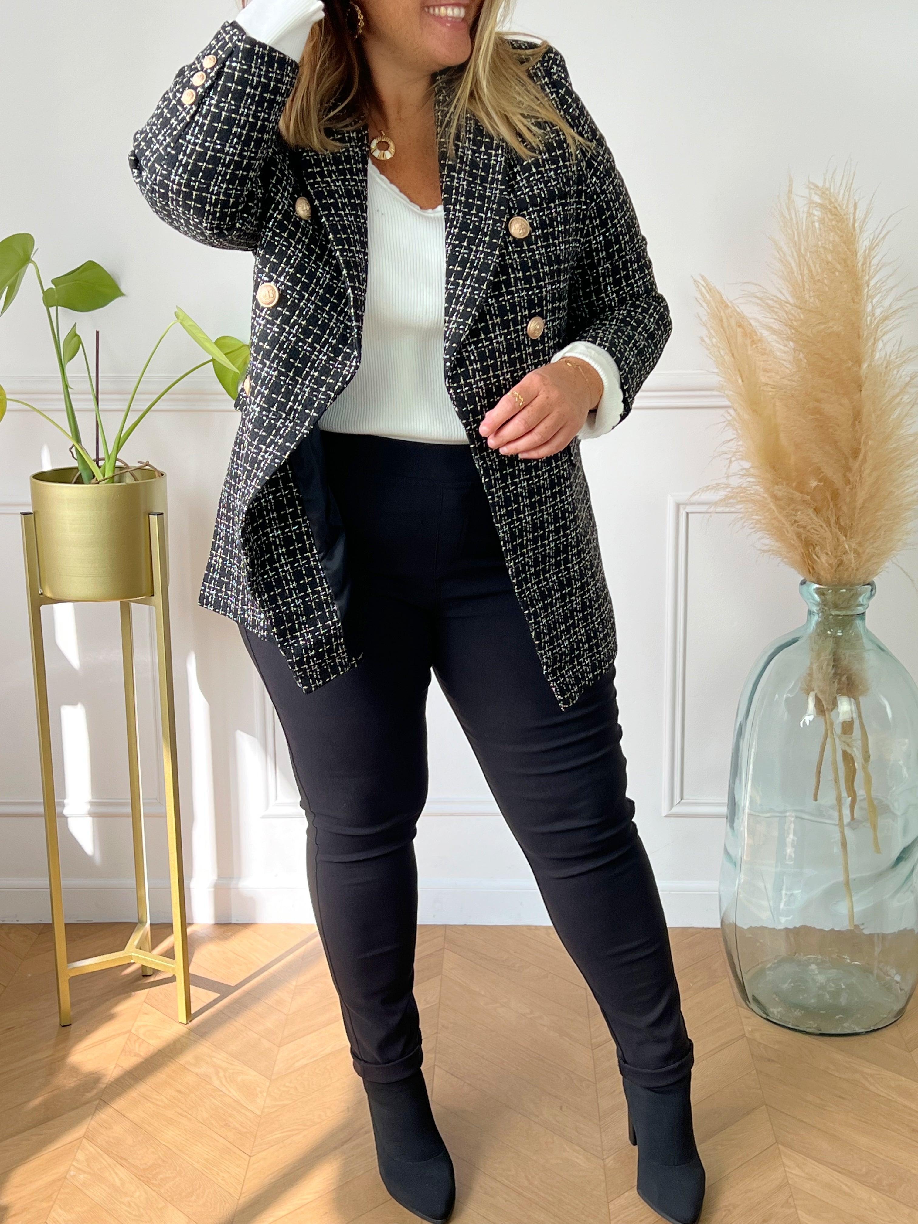 Veste tweed noire : Helene