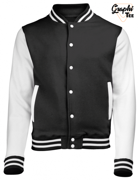 Veste varsity teddy manches blanches