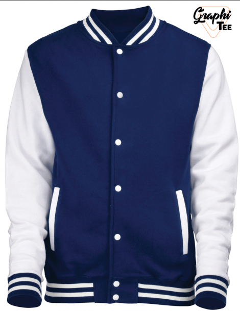 Veste varsity teddy manches blanches