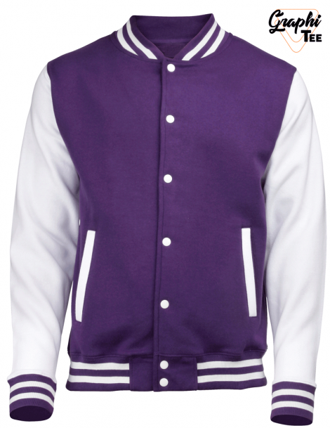 Veste varsity teddy manches blanches