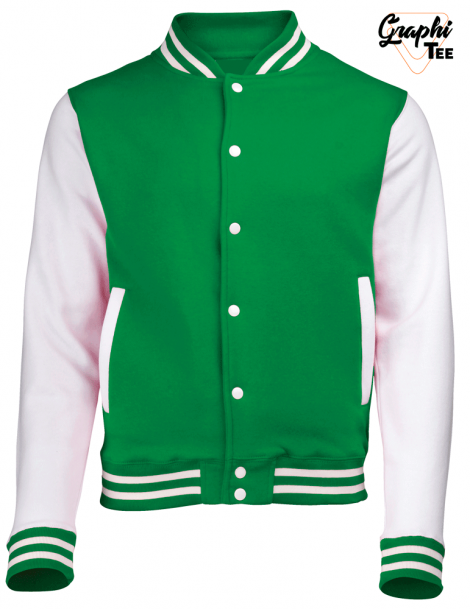 Veste varsity teddy manches blanches