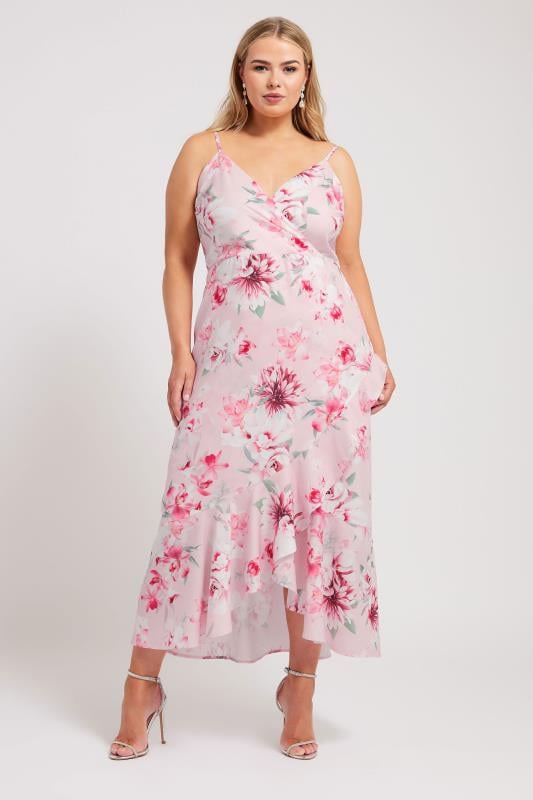 YOURS LONDON - Robe Rose Design Floral Cache-Coeur