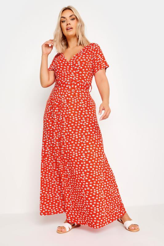 YOURS - Robe Maxi Cache-Coeur Rouge Floral